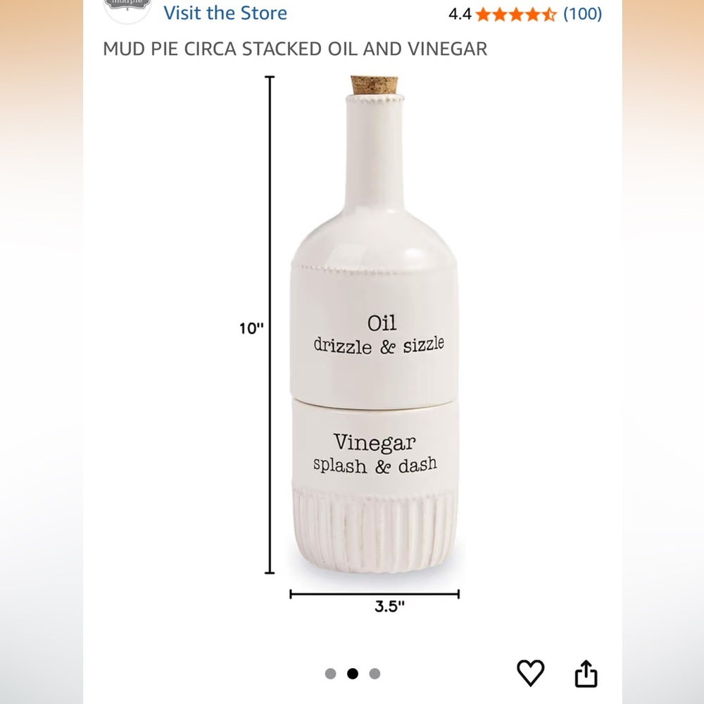 White Ceramic Oil & Vinegar Dispenser Set
